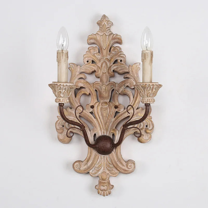 applique murale antique en bois massif style nordique pour décoration de club - vue 5 sur 7