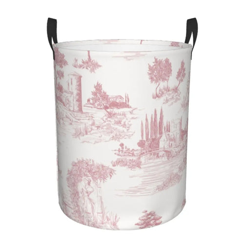 panier à linge pliable personnalisé classique en toile de jouy pour jouets - vue 25 sur 29