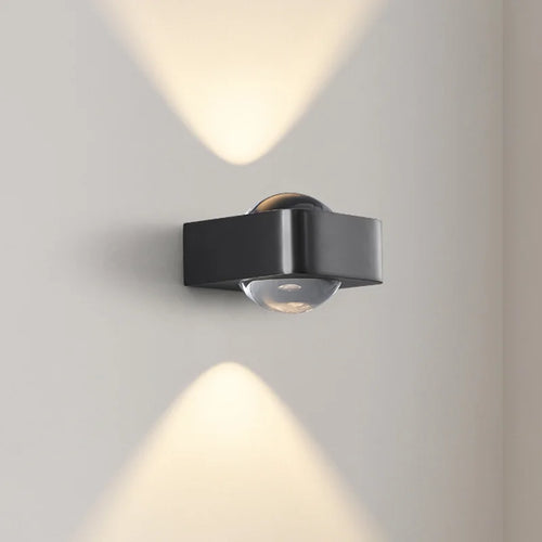 applique murale carré cuivre moderne led double tête luxe - vue 2 sur 8