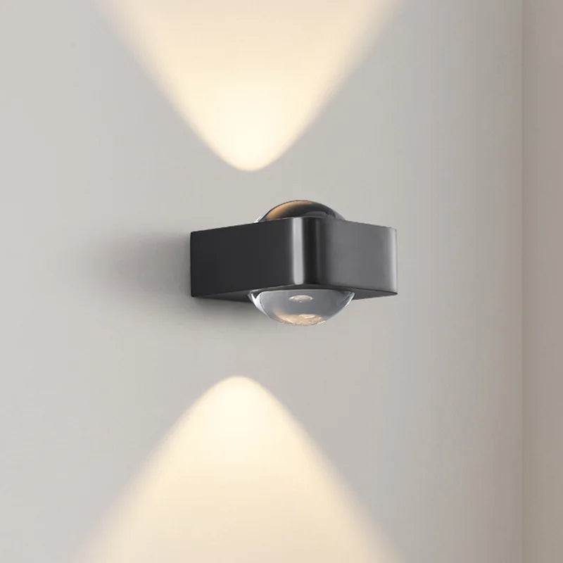 applique murale carré cuivre moderne led double tête luxe - vue 1 sur 8
