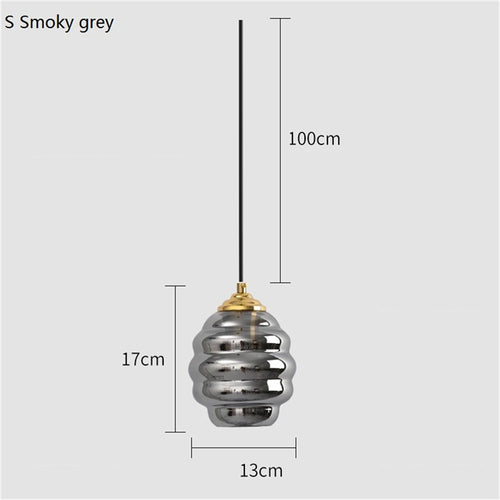 suspension en verre teinté design moderne pour éclairage intérieur - vue 14 sur 15