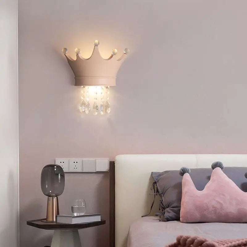 Lampe chevet suspension cristal luxe princesse décor murale - vue 3 sur 9