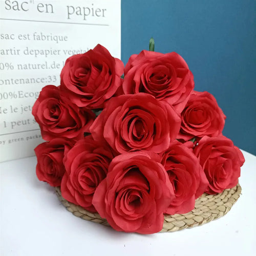 bouquet de roses artificielles pour mariage et décoration intérieure - vue 8 sur 30
