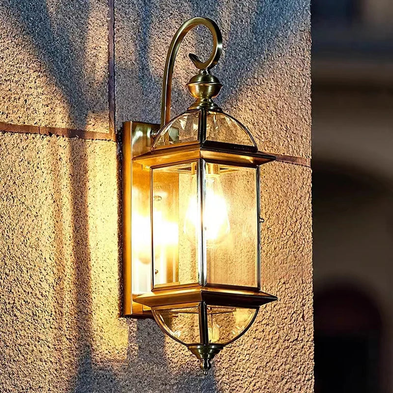 applique murale extérieure en cuivre rétro pour jardin et balcon - vue 5 sur 7