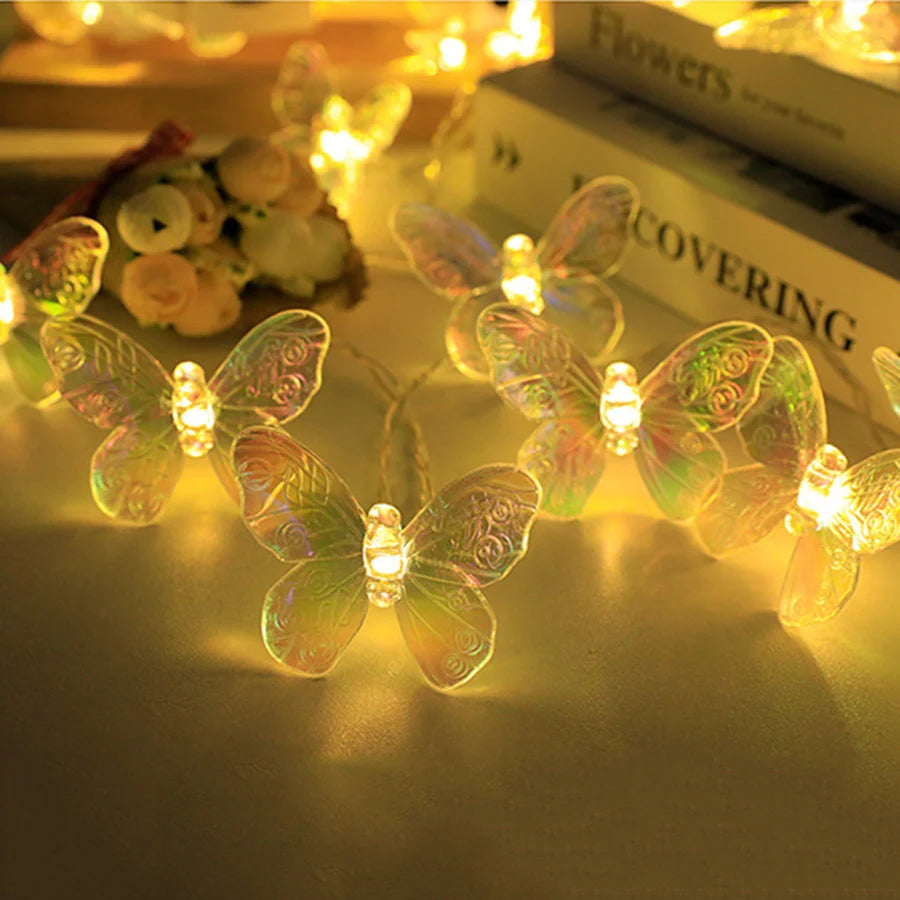 guirlande lumineuse papillon à led pour décoration festive - vue 3 sur 8