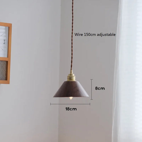 suspension led en bois moderne design nordique loft - vue 9 sur 8