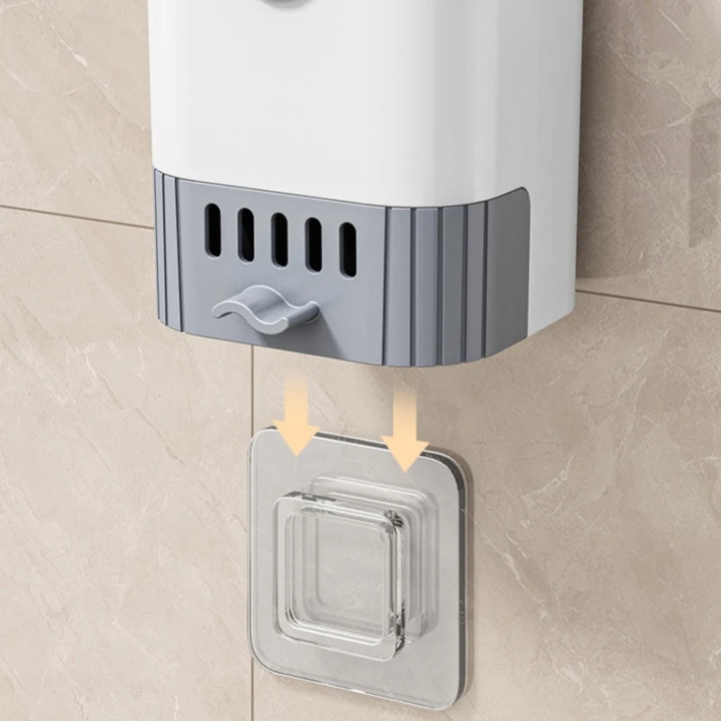 ensemble brosse de toilette avec support mural flexible - vue 5 sur 6