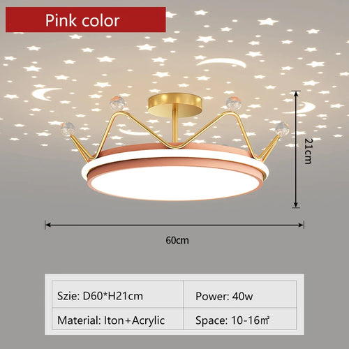 plafonnier led moderne couronne créative pour chambre d'enfant - vue 9 sur 16
