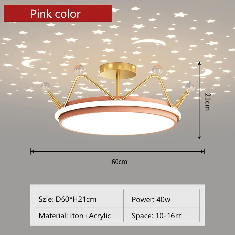 plafonnier led moderne couronne créative pour chambre d'enfant - vue 8 sur 16