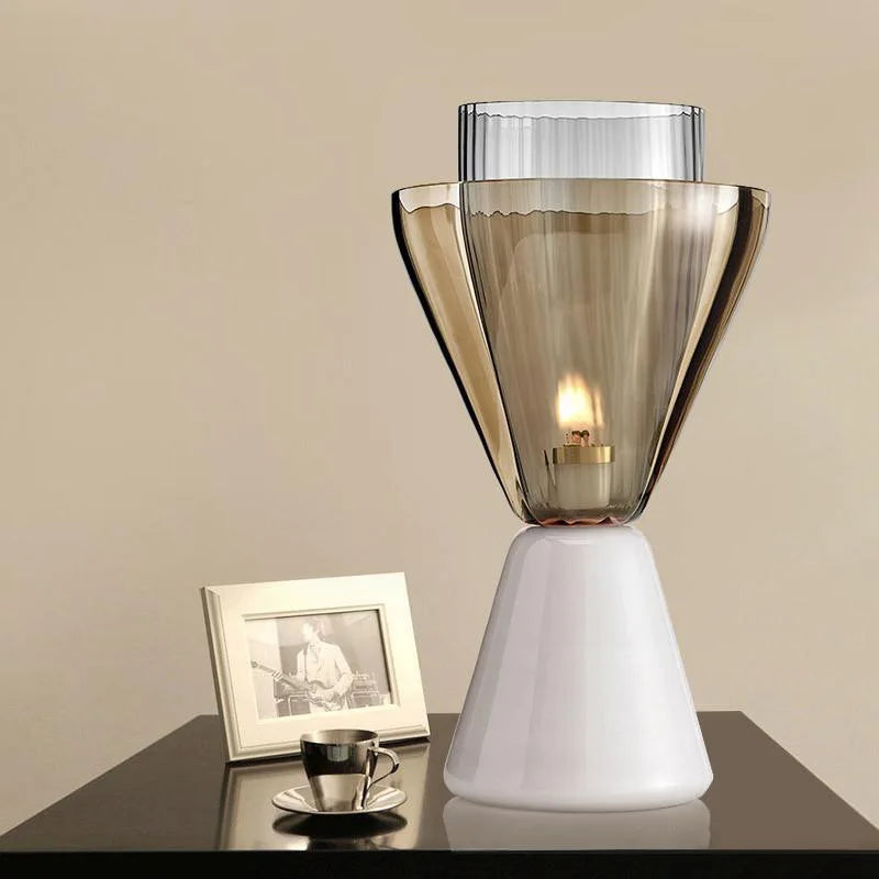 Nordic Marble Table Lamp with E27 Changeable Bulb Led Desk Light Glass Shade - vue 4 sur 7