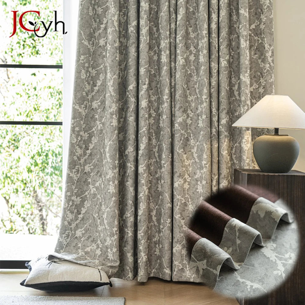 Rideau occultant floral style moderne pour salon chambre - vue 1 sur 9
