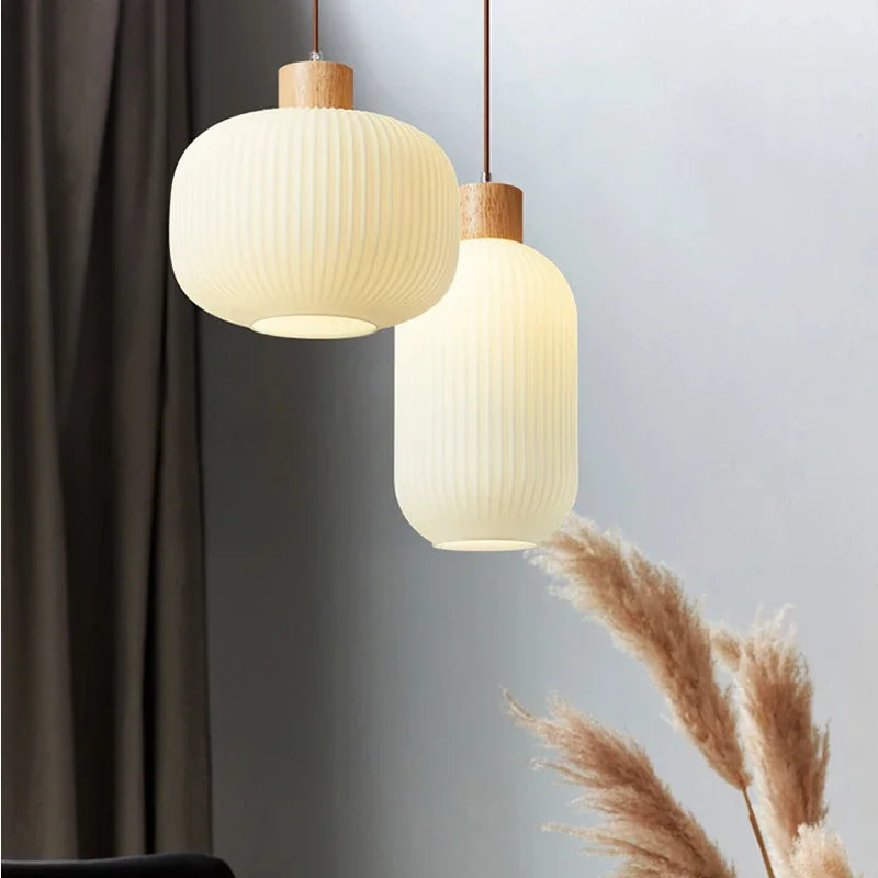 plafonnier moderne en verre style japonais pour décoration intérieure - vue 1 sur 8