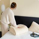 plaid épais doux style uni pour lit cocooning