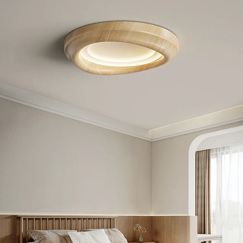 plafonnier led encastré imitation noyer spectre complet moderne - vue 6 sur 12