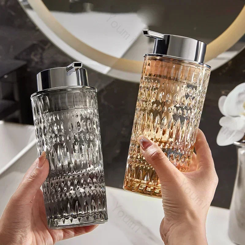 bouteille de savon en verre pour salle de bain élégante et pratique - vue 2 sur 24