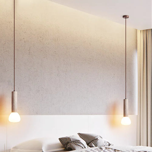 lustre wabi-sabi en pierre de grotte rétro suspendu - vue 3 sur 7