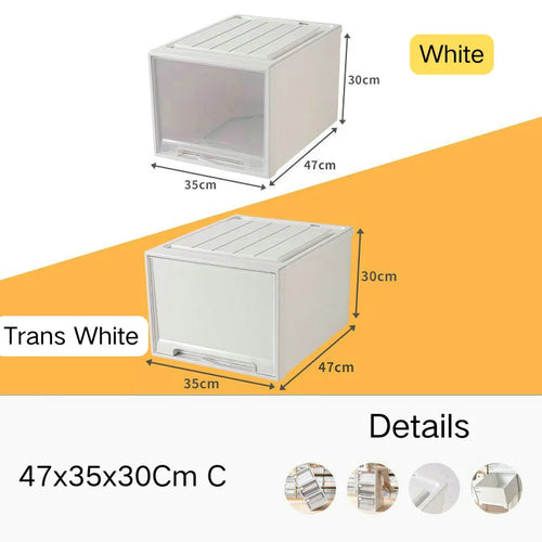 tiroirs empilables en plastique transparent pour rangement pratique - vue 12 sur 48