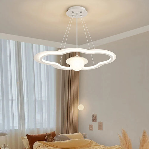 lustre led avec abat-jour nuage pour décoration intérieure - vue 5 sur 9
