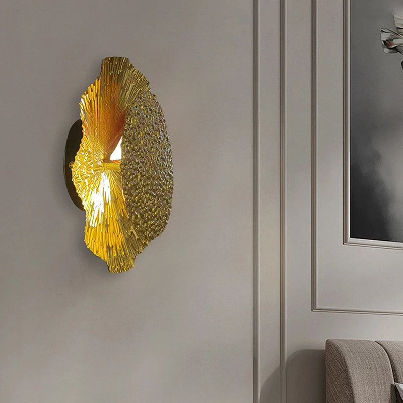 applique murale rétro en cuivre forme de lotus créative pour décoration intérieur - vue 3 sur 7