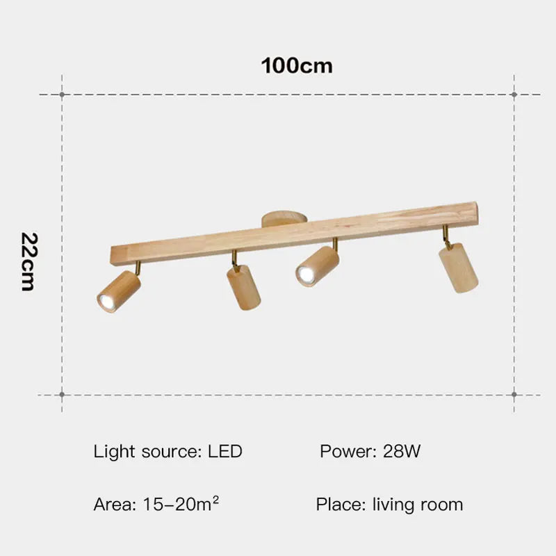 plafonnier led moderne en bois pour intérieur élégant - vue 5 sur 16