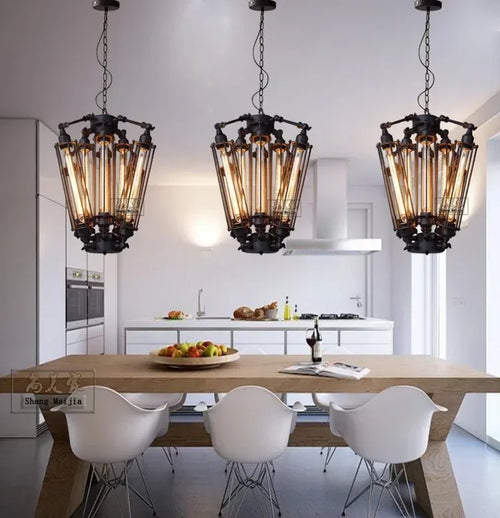 lustre moderne suspension grandes lampes créatives noir - vue 6 sur 6