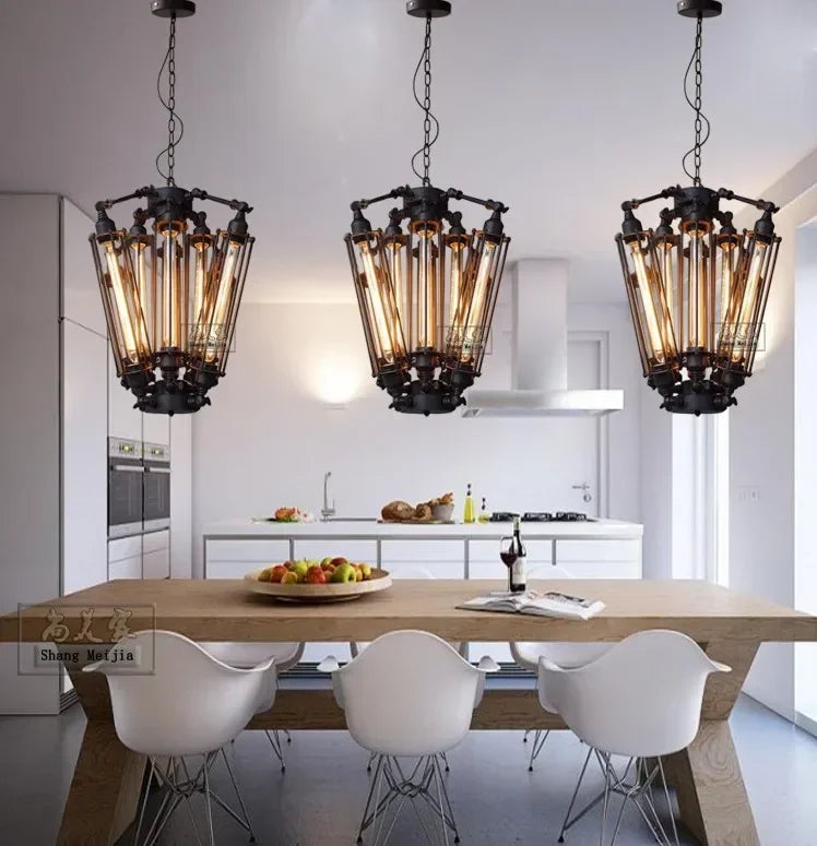 lustre moderne suspension grandes lampes créatives noir - vue 5 sur 6