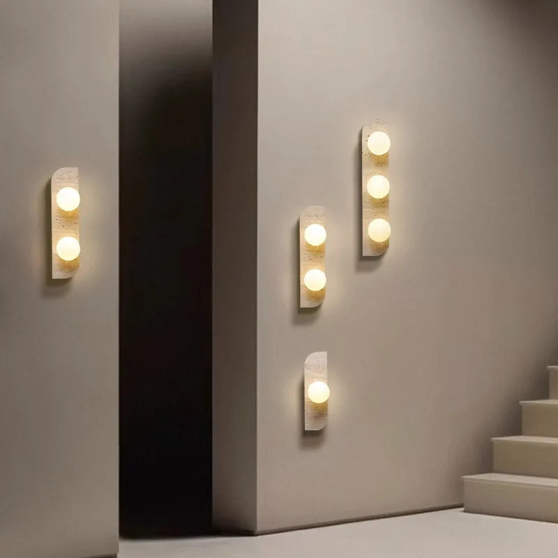 applique murale en pierre naturelle avec verre pour intérieur - vue 2 sur 9