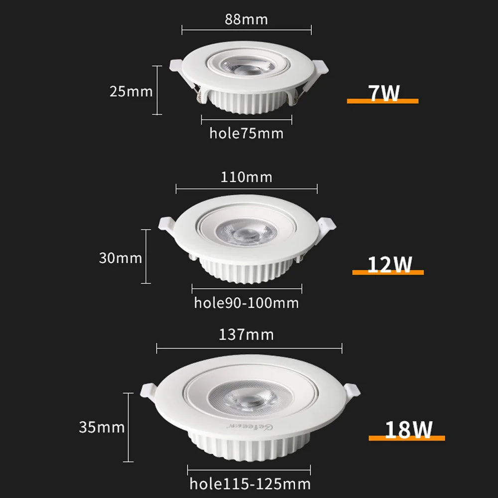 Spot lumineux LED encastrable rond pour salle de bain - vue 9 sur 9