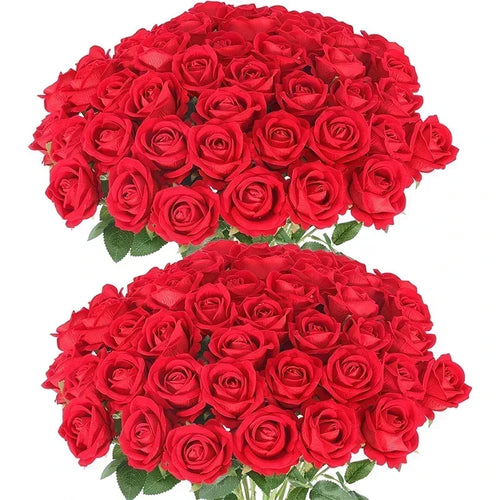 lot de 50 roses artificielles en soie pour décoration et événements festifs - vue 18 sur 24