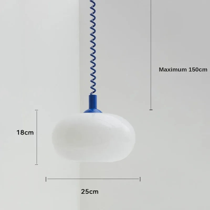 Lustres en verre Bauhaus lampes suspendues nordiques chambre à coucher en plus du salon salle à manger Restaurant lampe suspendue de couleur moderne - vue 5 sur 10