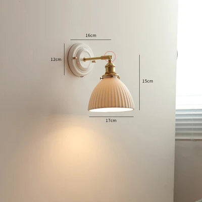 Applique LED nordique japonaise cuivre blanc - vue 11 sur 23