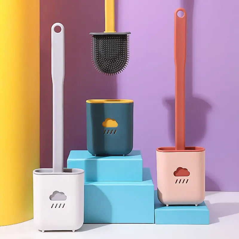 brosse en silicone avec support et poils souples pour nettoyage rapide - vue 3 sur 12