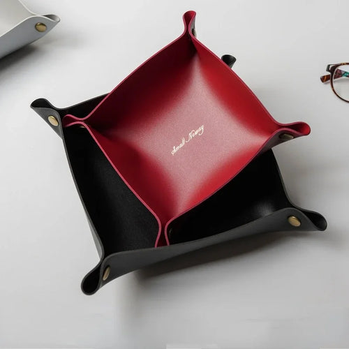 boîte de rangement en cuir pour bureau et accessoires - vue 2 sur 20