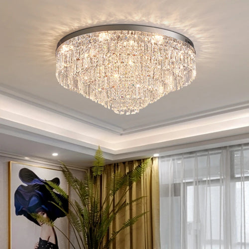 plafonnier en cristal luxe style français atmosphère simple 2024 - vue 2 sur 9