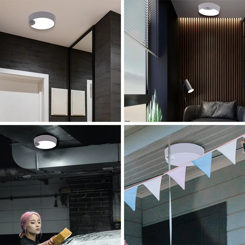 plafonnier led rechargeable usb capteur mouvement intensité variable télécommande - vue 9 sur 10
