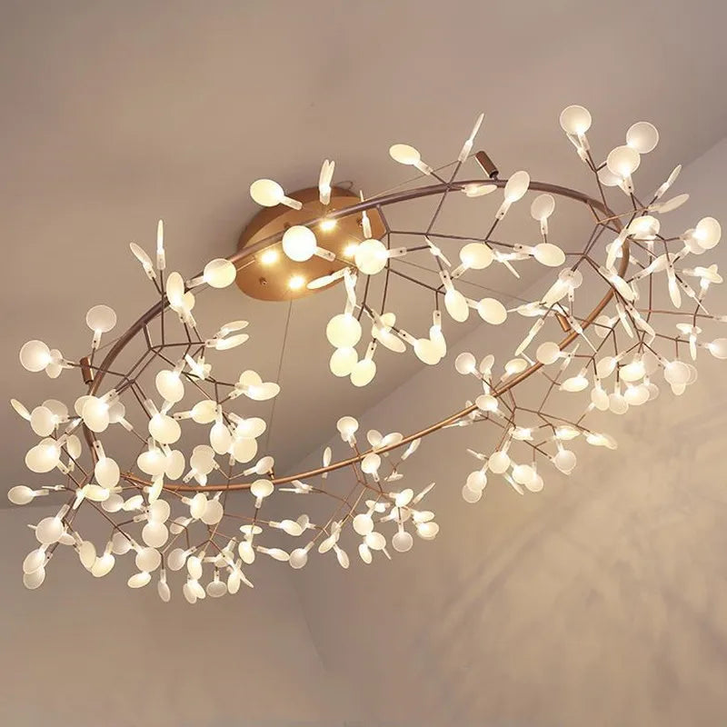 lustre led moderne avec branches rondes pour suspension - vue 5 sur 14
