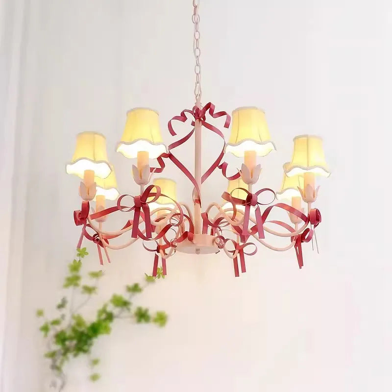 lustre princesse rose pour décoration de chambre enfant - vue 2 sur 12