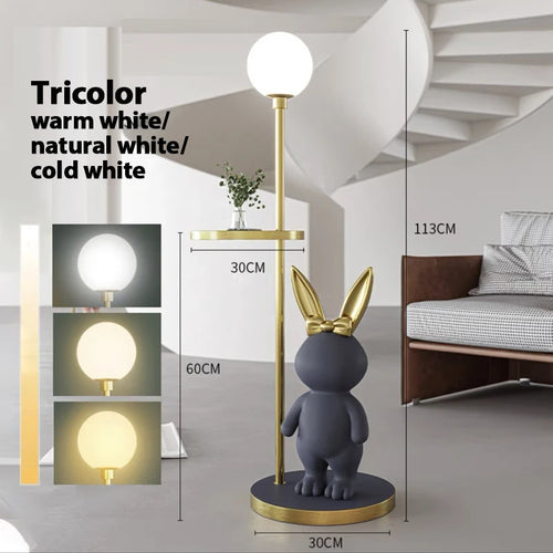 lampadaire nordique design lapin pour chambre enfant - vue 9 sur 11