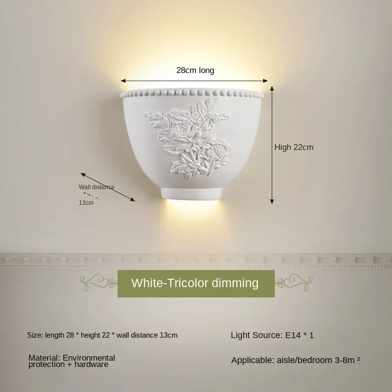 applique murale en résine d'ange sculptée décorative à led - vue 18 sur 19