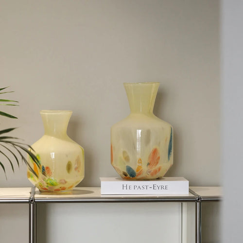 vase en verre imprimé motif floral pour terrarium décoration maison - vue 4 sur 8
