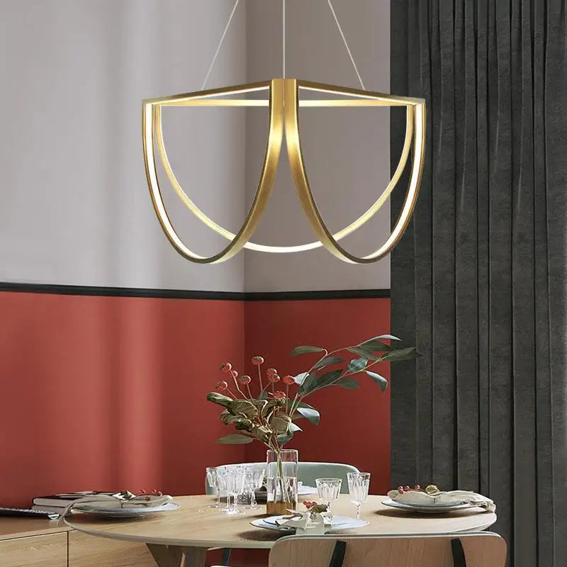 lustre géométrique à led design moderne éclairage intérieur tendance - vue 3 sur 11