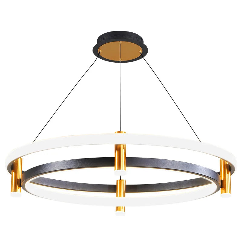lustre led nordique anneau décoratif pour maison - vue 6 sur 7