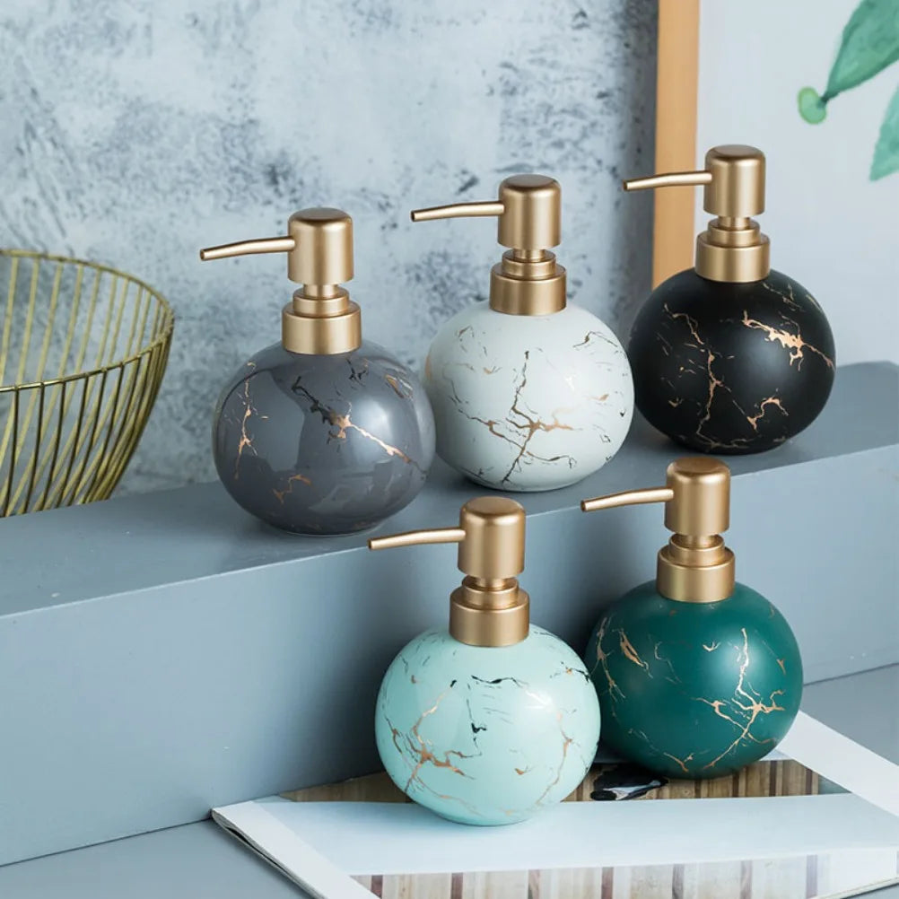 distributeur de savon en céramique moderne pour salle de bain - vue 3 sur 11