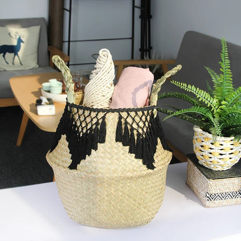 panier en osier tressé pour rangement et décoration polyvalente - vue 4 sur 18