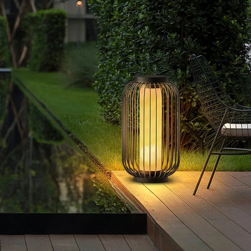 lampe solaire led cage à oiseaux pour jardin décoratif - vue 3 sur 9
