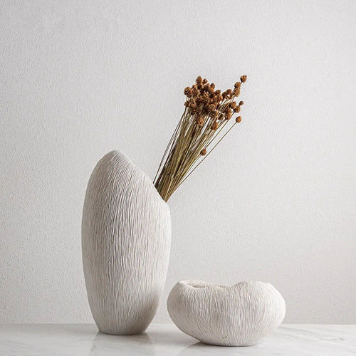 vase en résine avec texture corail pour décoration moderne - vue 2 sur 12