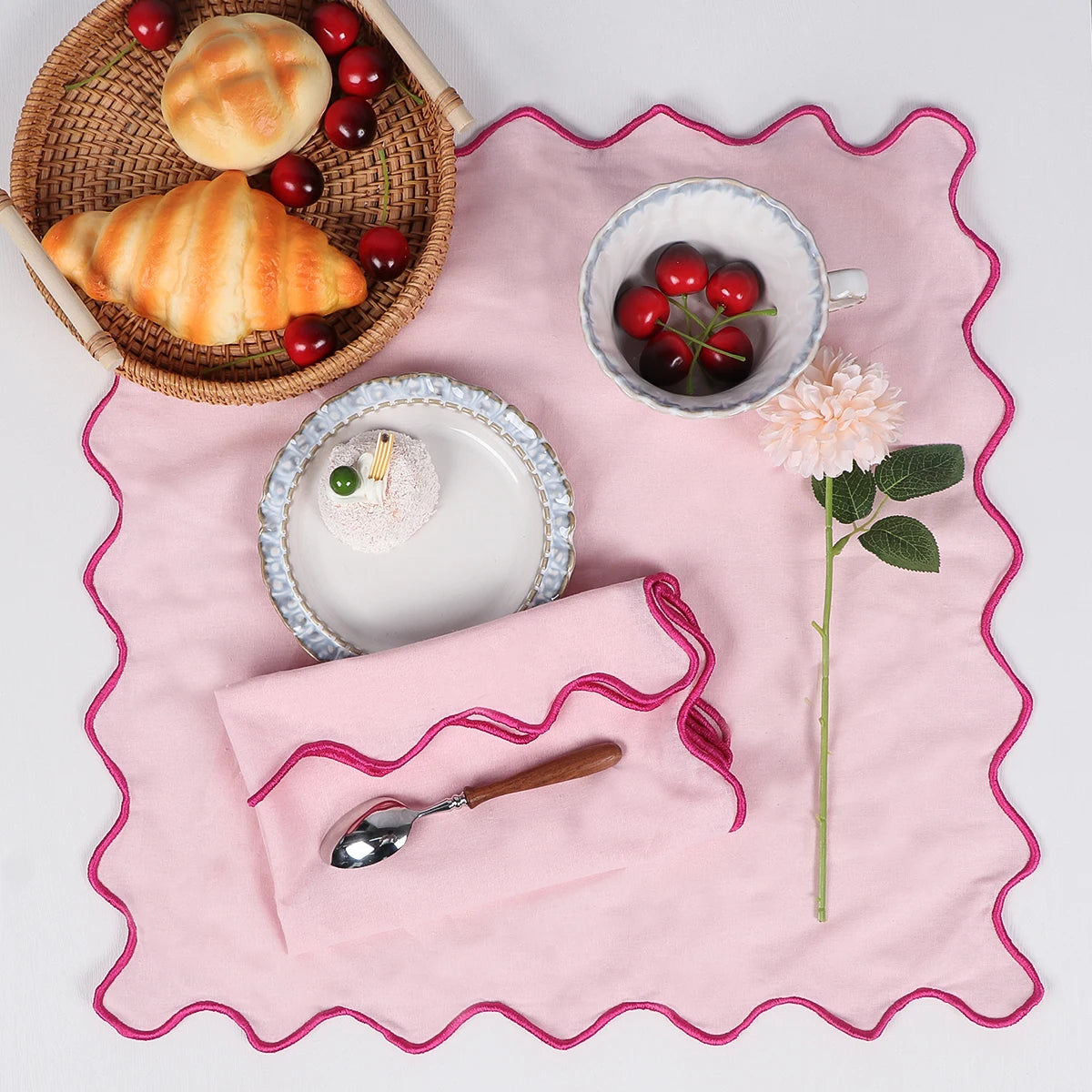 Serviette de table coton lin style rustique receptions - vue 5 sur 7