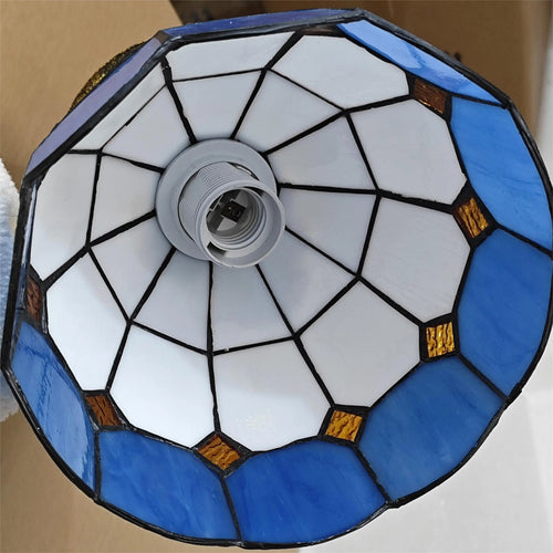 Lustre en verre coloré Tiffany rétro européen - vue 7 sur 29