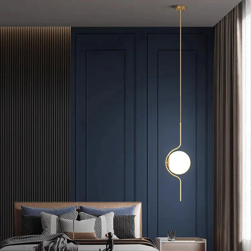 lustre led moderne minimaliste en verre pour hôtel - vue 4 sur 14