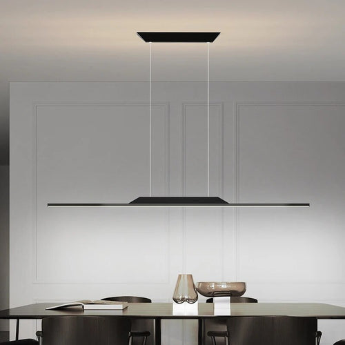lustre suspension nordique ligne longue cuisine bar île éclairage - vue 2 sur 12